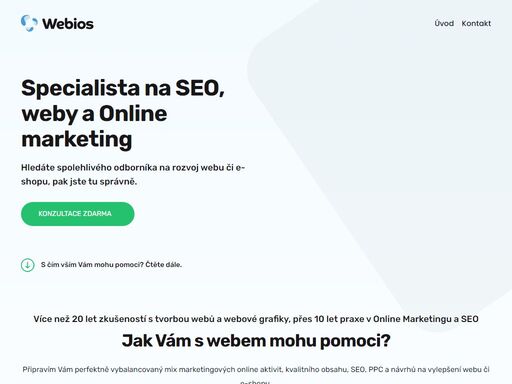 spolehlivý seo specialista a webový konzultant s téměř 20 lety praxe. pomůžu vám s tvorbou a rozvojem webu či e-shopu. rapidně zvýším návštěvnost i počet objednávek.
