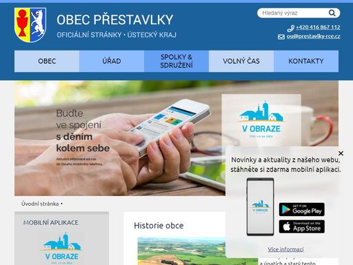 oficiální stránky obce přestavlky