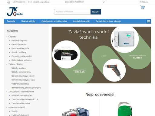 vítejte v našem obchodě. jsme internetový obchod zabývající se prodejem odstředivých čerpadel, vřetenových čerpadel, vibračních čerpadel, domácích vodáren, ponorných čerpadel, samonasávacích čerpadel, kalových čerpadel, ručních pump, zahradních čerpadla, oběhových čerpadel, tlakových nádob, zavlažovacích systémů a…