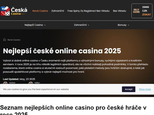vyberte si nejlepší česká online casina roku 2025 s rychlými výplatami, spolehlivými licencemi a atraktivními bonusy. v našem přehledu jsme posoudili důležité faktory, které ovlivňují bezpečnost, pohodlí a kvalitu hraní v čr.