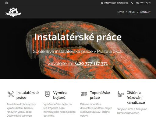 spolehlivé instalatérské práce v praze a okolí.zavolejte mi: +420 777 117 371