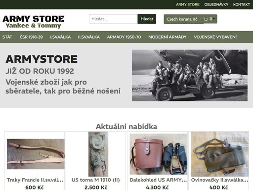 eshop a kamená prodejna v brně, kde nás můžete navštívit a zboží si osobně prohlédnout a nakoupit. máme zkušenosti s prodejem armádního zboží od roku 1992 a to jak pro sběratele, nebo pro běžné nošení.