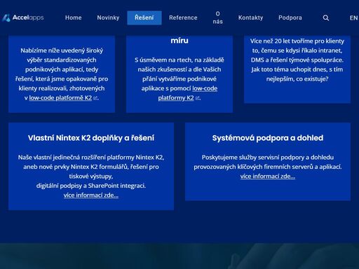 accelapps home. zakázkový low-code vývoj podnikových aplikací, microsoft365 konzultace, systémová podpora a dohled.