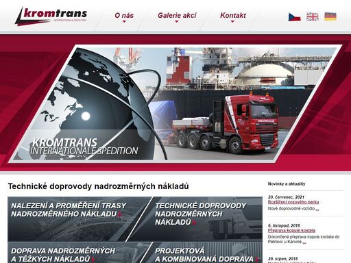 technické doprovody nadrozměrných nákladů - kromtrans