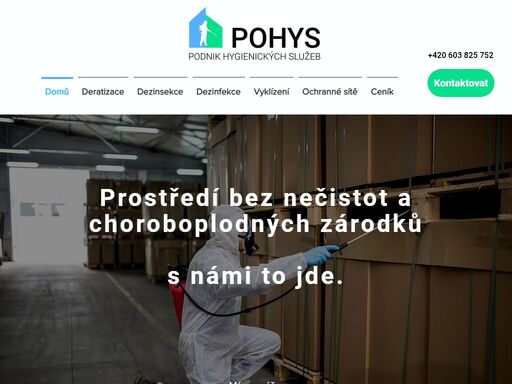 pohys - jsme odborníci na deratizaci, dezinsekci, dezinfekci a vyklízení. pomáháme vám ochránit váš domov, byt nebo firemní prostory před škodlivými organismy. navíc instalujeme moderní ochranné sítě proti ptactvu. kontaktujte nás a dejte nám šanci ukázat vám, jak vám můžeme pomoci.