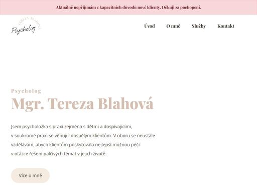 jsem psycholožka poskytující individuální online terapii. hledáte-li psychologa, neváhejte mne kontaktovat.