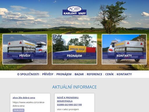 monty, spol. s r.o. - široká nabídka přívěsů, prodej a leasing přívěsů, pronájem přívěsů.