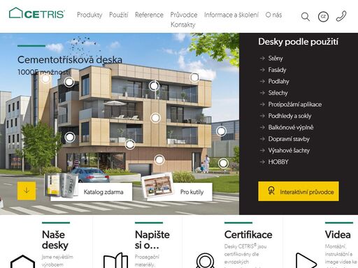 cementotřískové desky pro stavebnictví