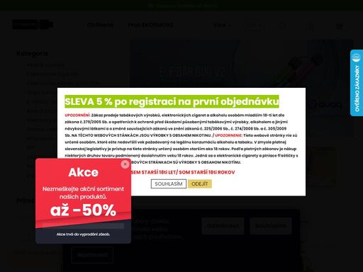 ekosmoke.cz - specialista na vaping, elektronické cigarety, e-cigarety, gripy, elektronické dýmky, e-liquidy, báze, aromata. nabízíme kvalitní ecigarety, sety e-cigaret, zajímavé e-dýmky, vitamínové vaporizery, široké příslušenství k e-kouření a mnoho značek jako juul, joyetech, smoktech, ismoka-eleaf a dalších za…