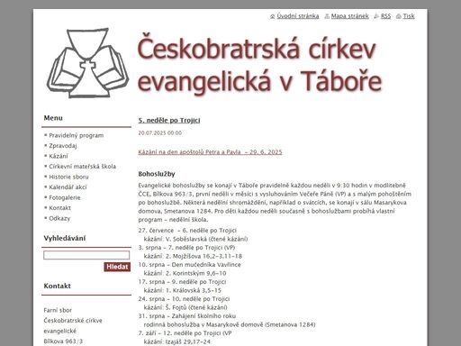 farní sbor českobratrské církve evangelické v táboře
