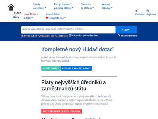 hlídač státu - veřejná kontrola státních a veřejných institucí. veřejnoprospěšný projekt. hlídač smluv a registr smluv. hlídač webů.