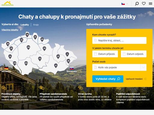vybírejte z 1200 objektů v nejkrásnějších lokacích čr. najděte si dokonalé místo pro vaší příští dovolenou. vyrazte s dětmi, pejskem, na víkend či celý týden.