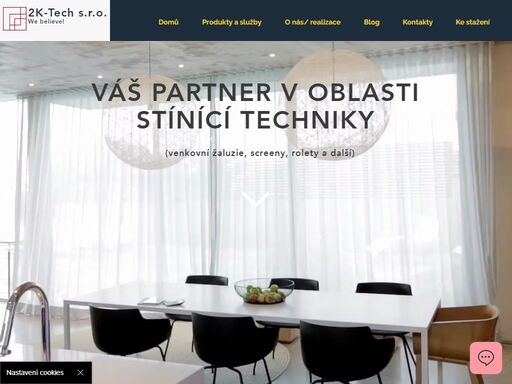 2k-tech s.r.o., váš partner pro venkovní žaluzie a další stínící techniku pro jihomoravský a plzeňský kraj. poradíme, zaměříme, nainstalujeme s velkým důrazem na kvalitu.