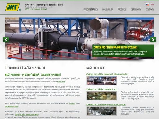avt - technologická zařízení z plastu - vzduchotechnika, plastové nádrže, zasobníky a nádrže na vodu.