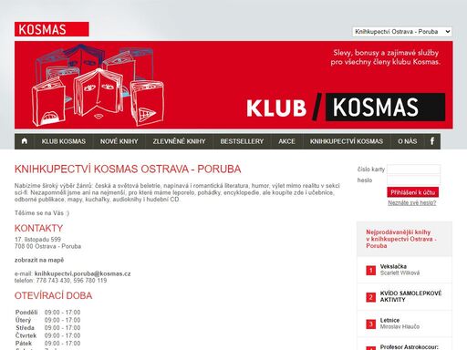 využijte slev, bonusů a zajímavých služeb ve všech kamenných knihkupectvích kosmas