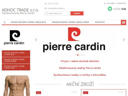 homepage. vítejte v našem obchodě nabízíme:
 pánské boxerky značky pierre cardin 
rychleschnoucí osušky a ručníky z mikrovlákna.