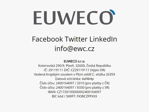 euweco s.r.o. vizitka