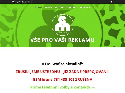 kompletní reklamní servis. billboardy, bannery, vizitky, letáky, velkoplošný tisk, světelná a 3d reklama, polepy aut, fasády, poutače, stojany a další.