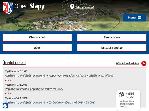 obec slapy leží na území okresu tábor a náleží pod jihočeský kraj.