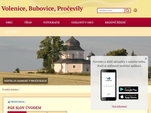 oficiální stránky obce volenice