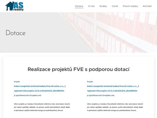 realizace projektů fve s podporou dotací