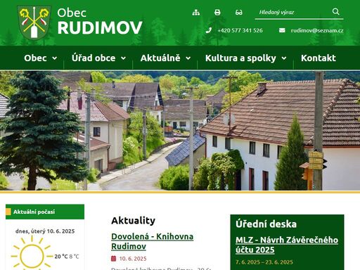 oficiální stránky obce rudimov