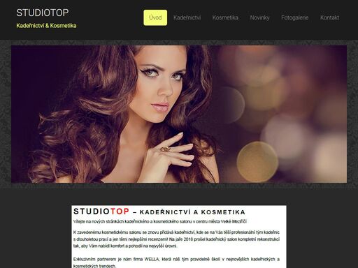 studio top - kadeřnictví & kosmetika 
kosmetické produkty značky institut esthederm, miracletox a thesera. 
kadeřnické produkty značky wella a combline.
