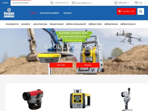 firma geopen, s.r.o. se zabývá prodejem kvalitní a spolehlivé měřické techniky a měřických pomůcek pro geodézii, stavebnictví, archeologii apod. 