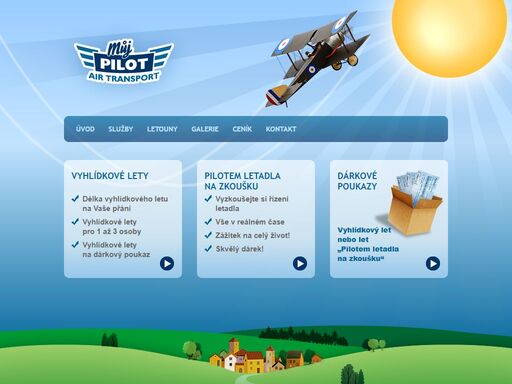 vyhlídkové lety, pilotem na zkoušku, letecké služby, letecká doprava, letecké fotografie