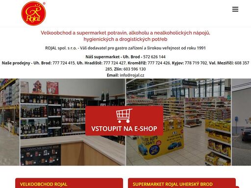 velkoobchod a supermarket prodej potravin, alkoholických (alkoholu) a nealkoholických (nealka) nápojů, drogerie, hygienických potřeb.