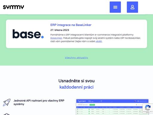 symmy rychle a bezpečně integruje vaše data s jakoukoli aplikací nebo systémem.