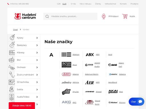 zvuková technika a hudební nástroje pro všechny muzikanty