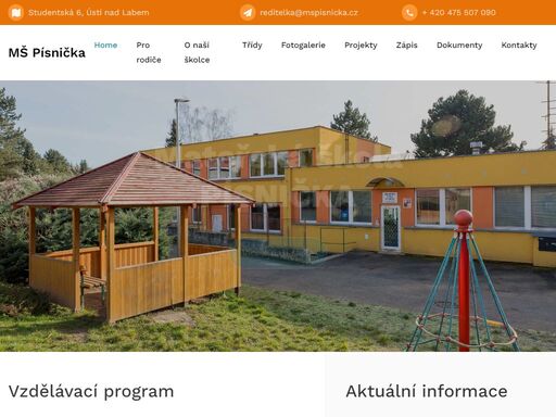 mateřská škola písnička, ústí nad labem, studentská 6, příspěvková organizace