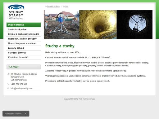 hloubení studní, projekty studní, hydrogeologické posudky, čištění studny, rekonstrukce studny, rekonstrukce studní, nové studny, nová studna, oprava studny, opravy studní, rozbor vody, závlahy, pokládka zámkové dlažby, montáž čerpadel, stavba plotů, stavba opěrných zdí, zemní a bourací práce, opravy chodníků, silnic, komunikací