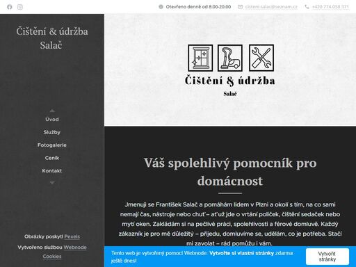 nabízím služby hodinového manžela, tepování čalounění a mytí oken v plzni a okolí. kvalita, férové ceny a osobní přístup. rychlé objednání a spolehlivost.