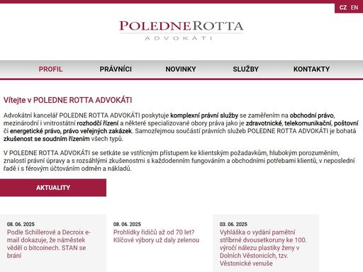 poledne rotta advokáti - komplexní právní služby se zaměřením na obchodní právo; mezinárodní i vnitrostátní rozhodčí řízení