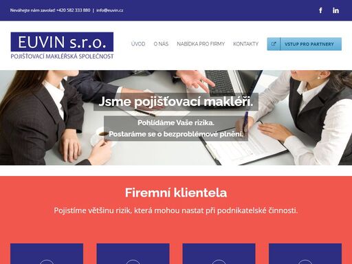 jsme pojišťovací makléři. pohlídáme vaše rizika. postaráme se o bezproblémové plnění.