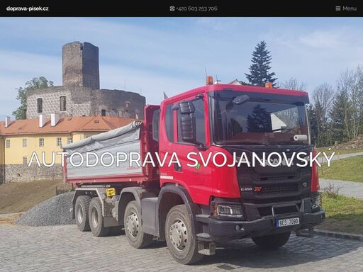 petr svojanovský ve svojanově provozuje nákladní autodopravu více jak 16 let. dále nabízí prodej písku a s vlastními bagry provádí zemní práce na zakázku.
