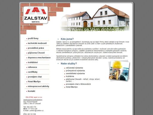 stavební firma zalstav s.r.o. - východní čechy. pronájem chat - krkonoše