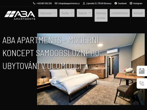 aba apartments  celkem disponujeme 59ti apartmány. všechny jsou moderně vybaveny vším, co potřebujete ke komfortnímu ubytování nejen na jednu noc, ale také na delší pobyt. kromě pohodlné postele, smart tv s o2tv a wifi nabízí každý…
