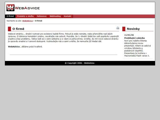informace o firmě, tvorba www prezentací, grafické práce, e-commerce, internetový obchod