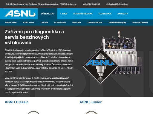 asnu je technologie pro diagnostiku vstřikovačů a jejich čištění pomocí ultrazvuku.