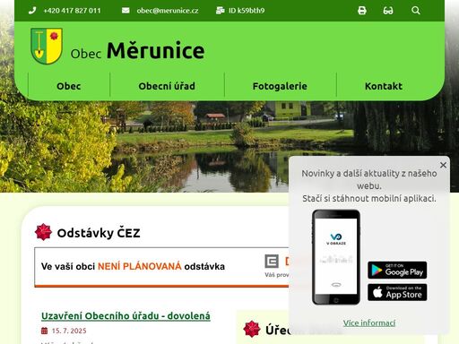 oficiální stránky obce měrunice