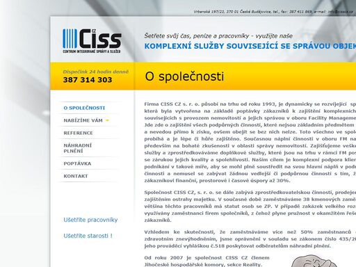 ciss cz, s.r.o. - komplexní služby související se správou objektů | o společnosti