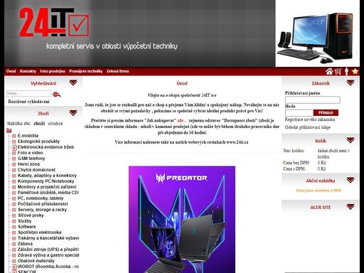 online obchod s výpočetní a kancelářskou technikou.dále prodej a montáž kamerových a zabezpečovacích zařízení .prodej a montáže wifi zařízení, projektorů, počítačů. provozujeme také kamennou prodejnu.