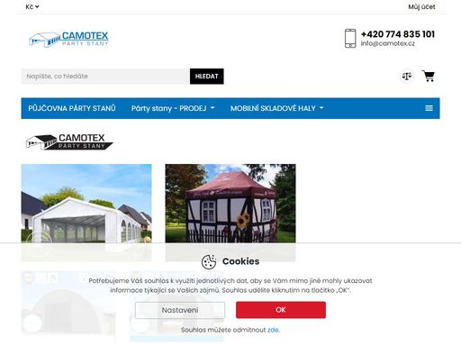 toto je váš nový e-shop - camotex párty stany