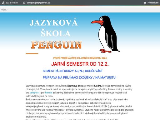penguin - jazyková škola kladno se zaměřuje na výuku angličtiny, němčiny, ruštiny a češtiny pro cizince. studujte na jazykové škole penguin - s námi se domluvíte všude.