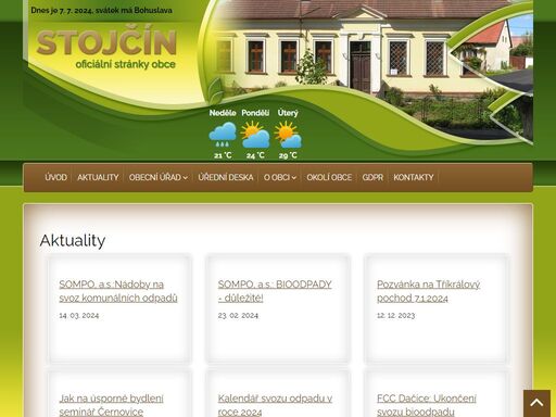 oficiální webové stránky malebné obce stojčín, která se nachází v kraji vysočina