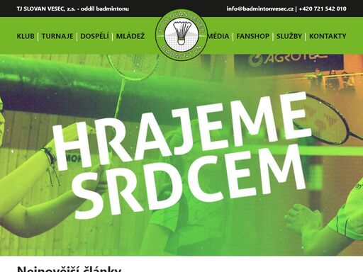 oficiální webové stránky badmintonového klubu v liberci, v městské části liberec-vesec. badmintonový vesec je tradiční liberecký badmintonový oddíl.