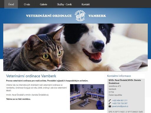 provoz veterinární ordinace pro malá zvířata, provádění výjezdů k hospodářským zvířatům, veterinární služby vamberk